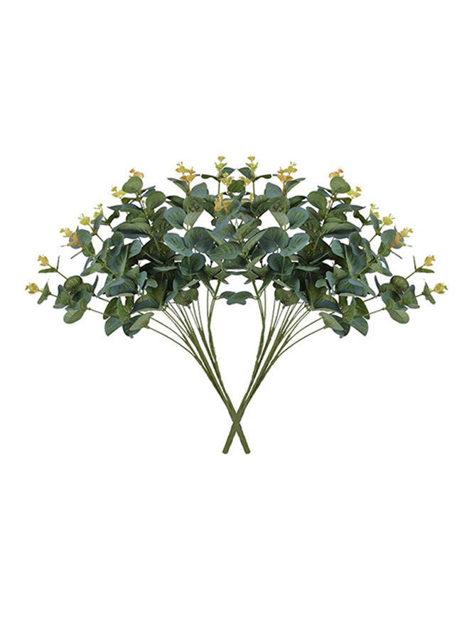 NIBEMINENT 2-Piece Artificial Eucalyptus Leaf Silk Greenery Bushes Plants Olive Green 48X40centimeter - Image 1