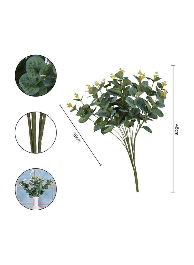 NIBEMINENT 2-Piece Artificial Eucalyptus Leaf Silk Greenery Bushes Plants Olive Green 48X40centimeter - Image 2