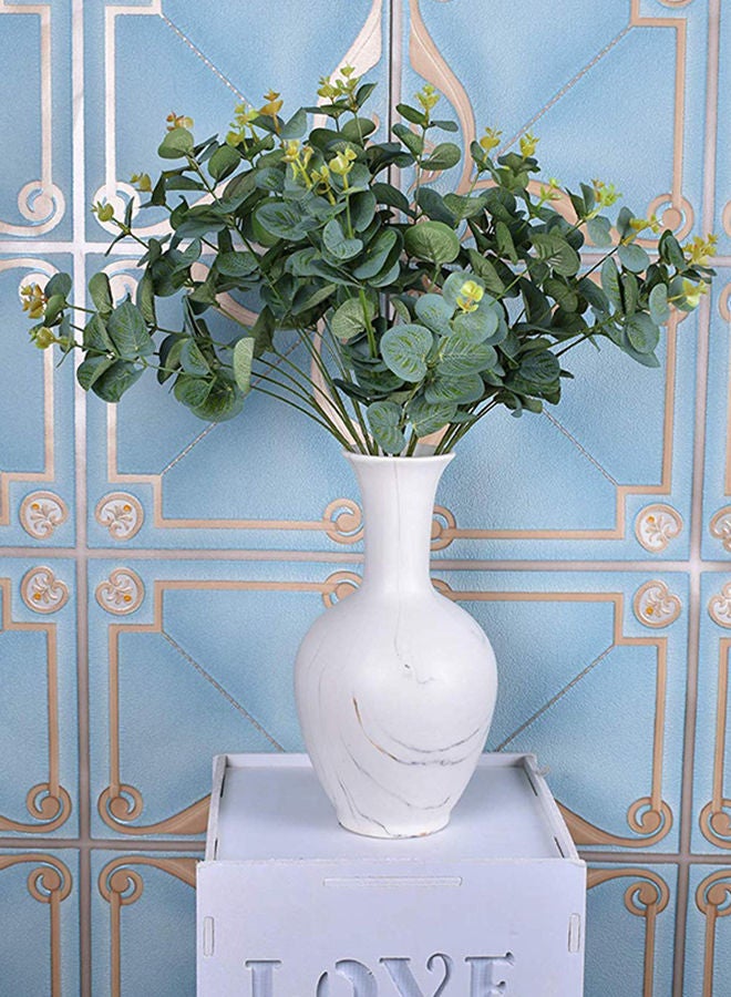 NIBEMINENT 2-Piece Artificial Eucalyptus Leaf Silk Greenery Bushes Plants Olive Green 48X40centimeter - Image 3