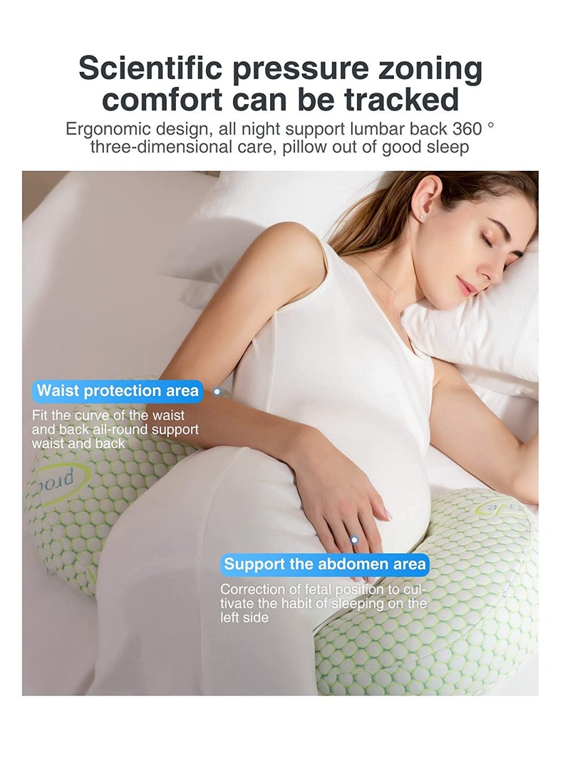 SYOSI Pregnancy Pillows for Sleeping, Maternity Pillow, Pregnancy Body Pillow Support for the Back, Legs, Belly, and Hips of Pregnant Women, Detachable and Adjustable with Pillow Cover - Image 3