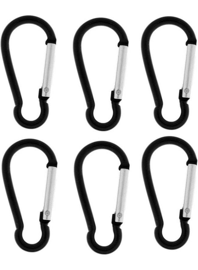 APNA KANHA APNA KANHA Carabiner Spring Clip Hook Keychain for Outdoor Hiking Travelling ( Pack of 6 ) Locking Carabiner  (Black) - Image 1
