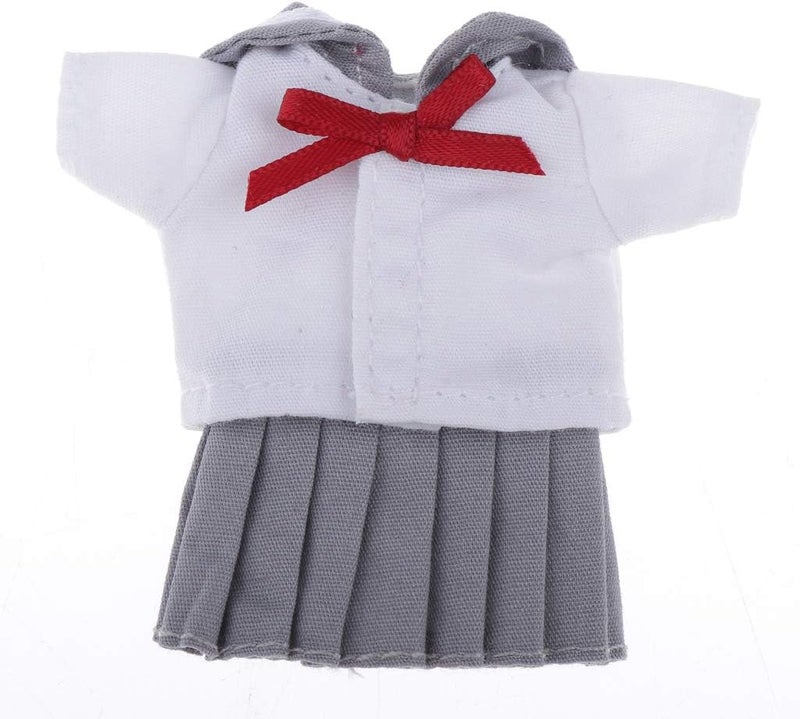 klarako Handmade Mini Clothes JK Clothing for 11cm or 1/12 Scale BJD Dolls, Light Grey, as described - Image 5