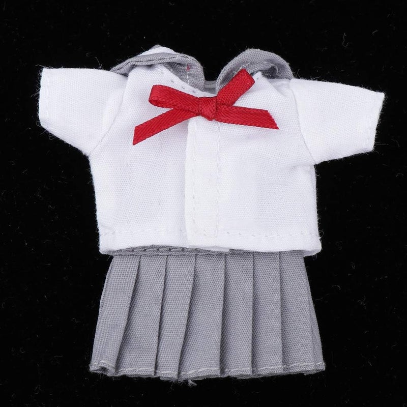 klarako Handmade Mini Clothes JK Clothing for 11cm or 1/12 Scale BJD Dolls, Light Grey, as described - Image 3