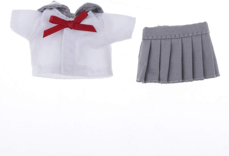 klarako Handmade Mini Clothes JK Clothing for 11cm or 1/12 Scale BJD Dolls, Light Grey, as described - Image 4