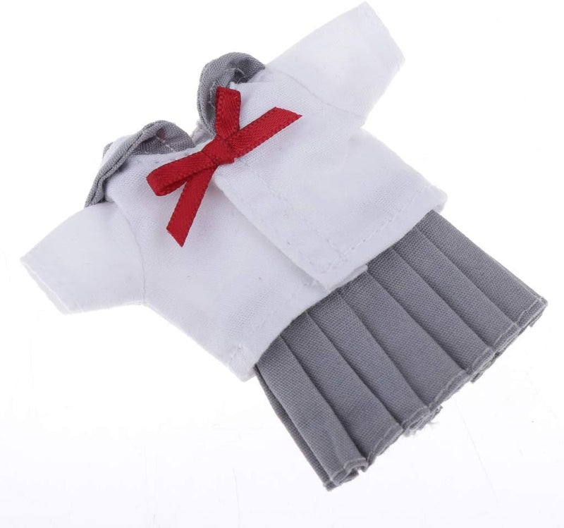 klarako Handmade Mini Clothes JK Clothing for 11cm or 1/12 Scale BJD Dolls, Light Grey, as described - Image 1