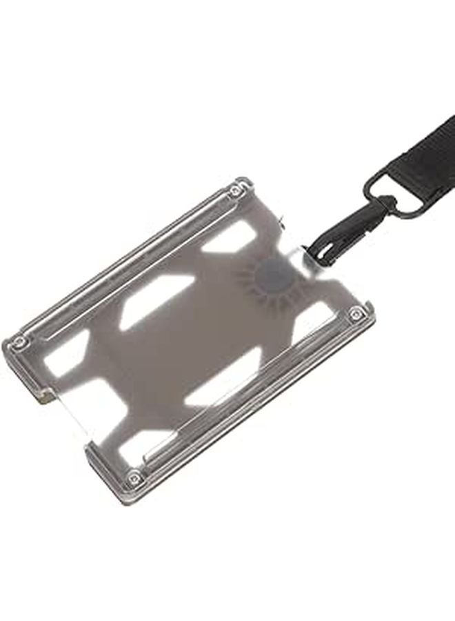 Adjustable Mud Tone Employee Badge Holder with Lanyard Vertical ID Card Sleeve Cover for Office Student Use - Image 1