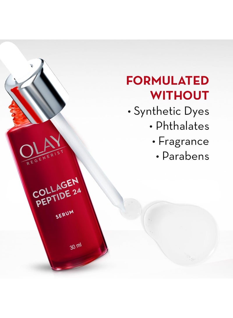 Olay Face Serum | Clear and Even Skin | Fights Dullness and Provides Radiant Glow| Normal, Oily, Dry, Combination Skin | Paraben and Sulphate Free (30ml, Collagen Peptide 24) - Image 4