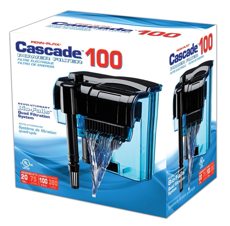 Penn Plax Penn-Plax Cascade 100 Power Filter â€“ Hang-On Filter with Quad Filtration â€“ Great for Freshwater and Saltwater Setups - Image 3