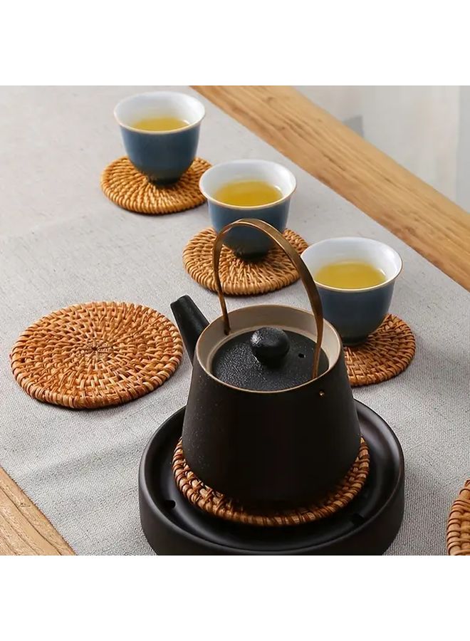 تصميم كرمة الخريف - 4 قطع من حاملات الأكواب الخشبية المقاومة للحرارة للمطبخ وغرفة الطعام - Image 4