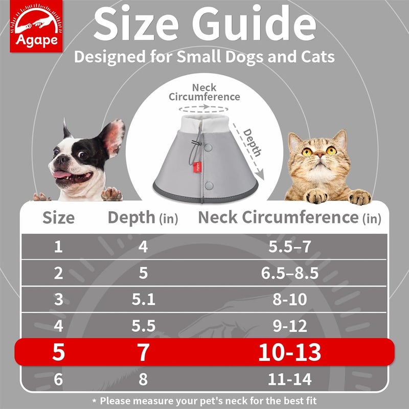 Agape Soft Dog Cone for Small Dogs & Cats, Comfy Dogs Recovery Collar After Surgery, Adjustable E Collar Alternative to Stop Licking, Protective Elizabethan Collars for Pup, Comfortable Dog Cones - Image 2