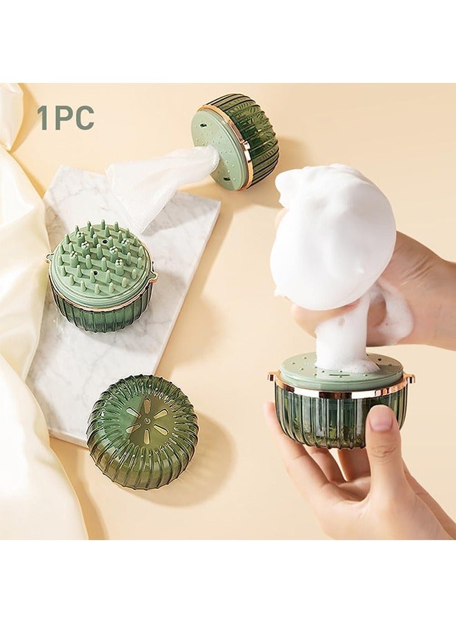 Loquat Hair Shampoo Brush, Manual Scalp Massager for Hair Growth  Dandruff Removal, Waterproof Head Scrubber with Soft Silicone Bristles, Scalp Exfoliator for Hair Care, Green - Image 5