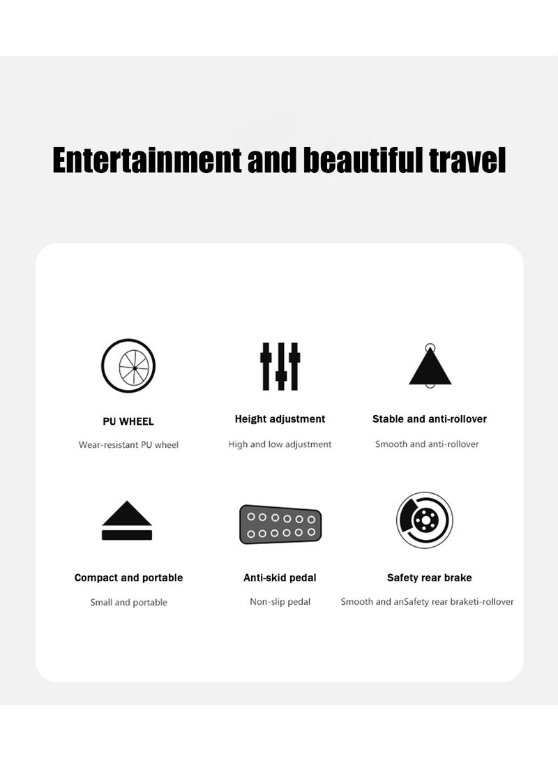 ال بي سكوتر ركل للأطفال 3 في 1 مزود بإضاءة LED وصوت - مقود قابل للتعديل ومقعد قابل للطي وعجلات ومنصة مضيئة - Image 5