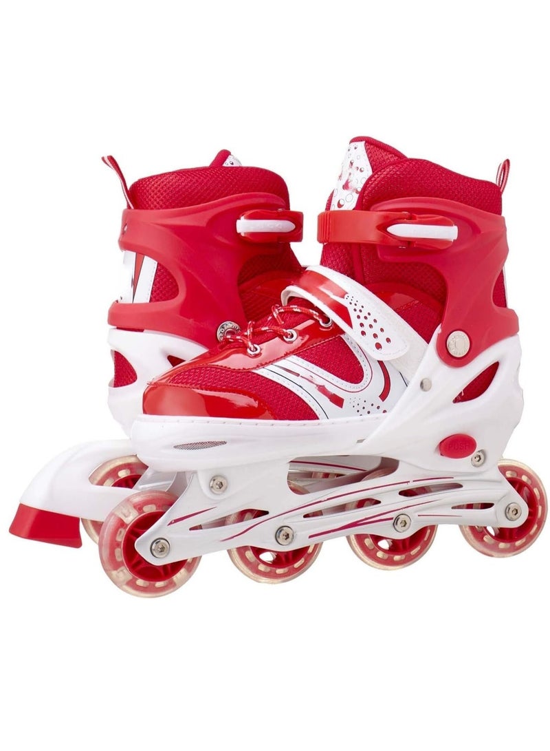 Generic Comfort Adjustable Front Wheel LED Light Up Skate Shoes - Single Row Indoor/Outdoor Skates for Beginners Kids & Teens - Image 3