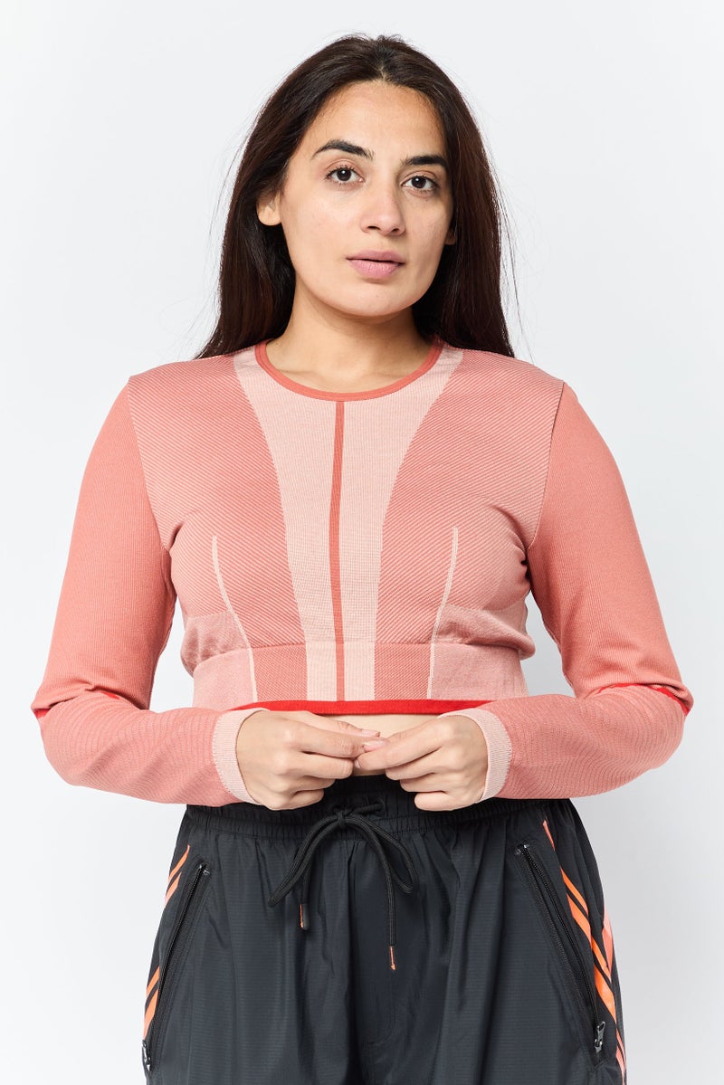 Adidas Adidas by Stella McCartney Women Sportswear Fit True Strength Yoga Crop Top, Burnt Cayenne  - Image 1