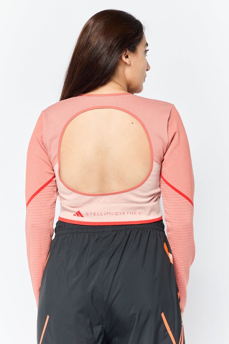 Adidas Adidas by Stella McCartney Women Sportswear Fit True Strength Yoga Crop Top, Burnt Cayenne  - Image 4