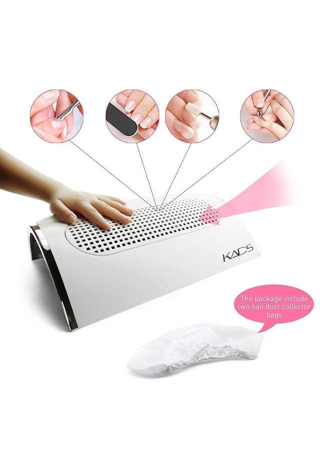 KADS Nail Art Dust Suction Collector 3 Fans Powerful Strong Power Nail Dryer Tool With 2 Dust Collecting Bags (110V Us Plug)  - Image 3