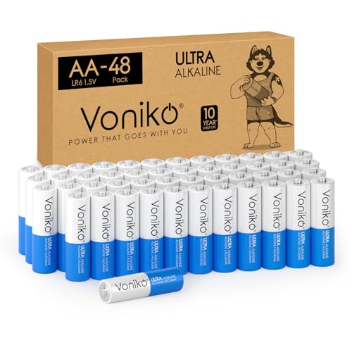 Voniko - Premium Grade AA Batteries - (48 Pack) - Alkaline Double A Battery - Ultra Long-Lasting, Leakproof 1.5v Batteries - 10-Year Shelf Life - Image 1