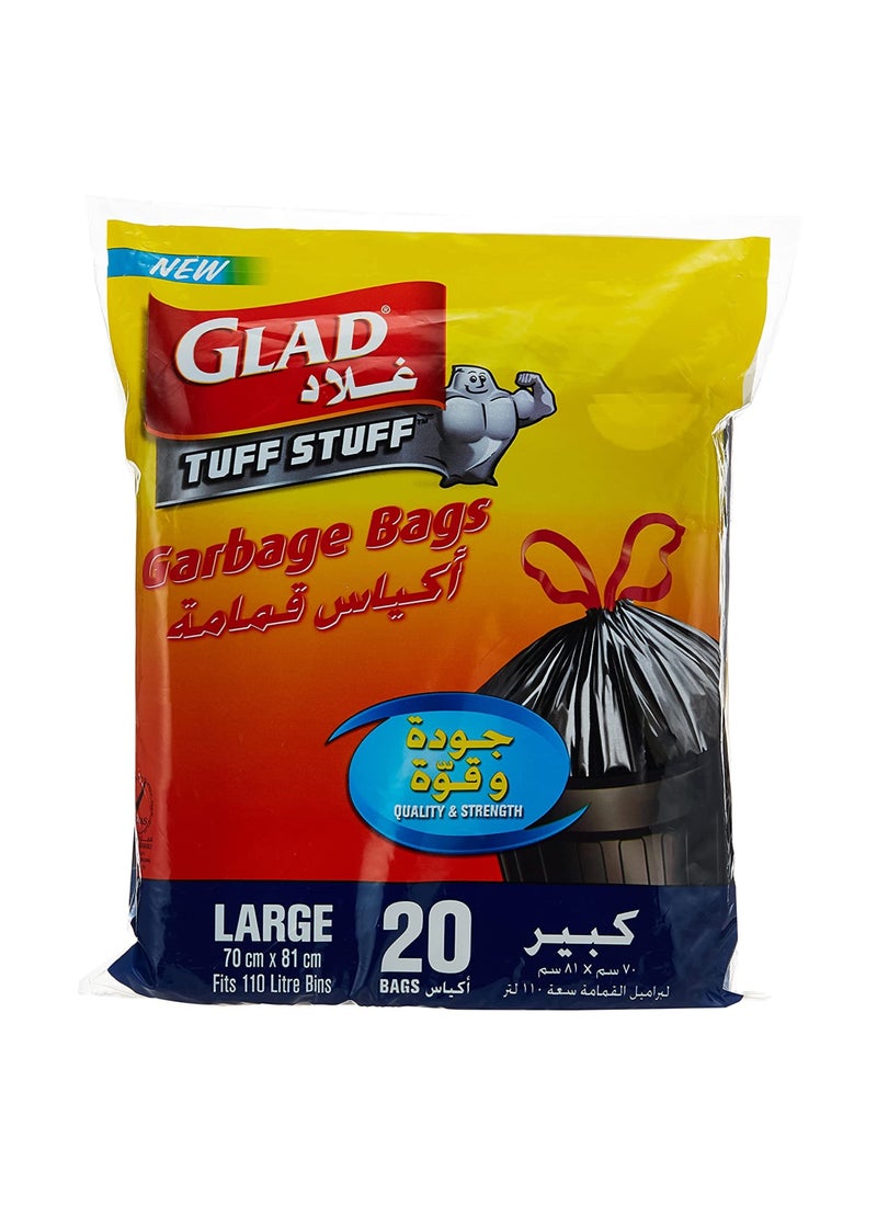 Glad Tuff Stuff Garbage Bags Large 20 Bags - Image 1