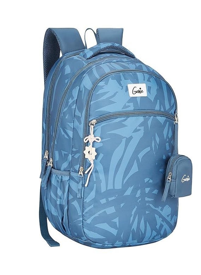 Genie Velora School Backpack For Girls |19 Inch-40 Litres With Laptop Sleeve, Rain cover, Three Compartments, |Best for Books, Water Bottles, Stationery, Laptop, Lunch Box & Essentials - Steel Blue - Image 1