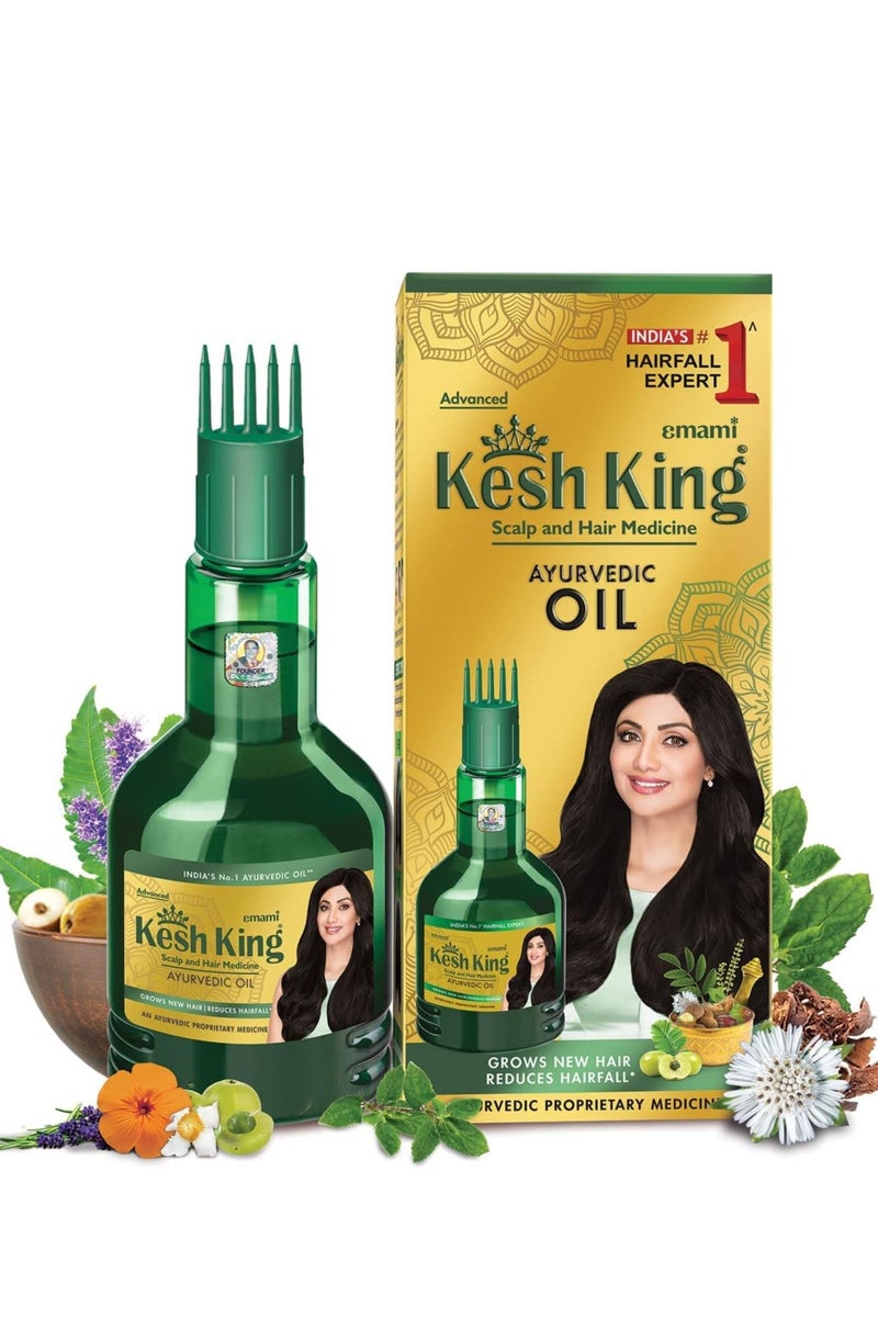 كيش كينج زيت كيش كينج الهندي الأصلي – تركيبة 21 عشبة طبيعية – لتكثيف وتطويل الشعر وعلاج التساقط – عبوة 100 مل مع مشط توزيع - Image 1