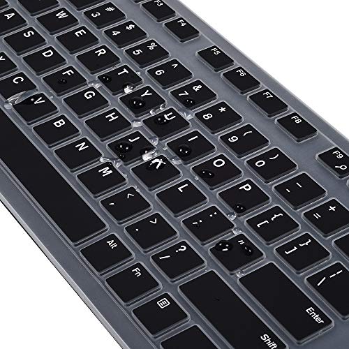 imComor Keyboard Cover for Dell KM636 Wireless Keyboard & Dell KB216 Wired Keyboard/Dell Optiplex 5250 3050 3240 5460 7450 7050/Dell Inspiron AIO 3475/3670/3477 All-in one Desktop Keyboard Cover, Black - Image 4
