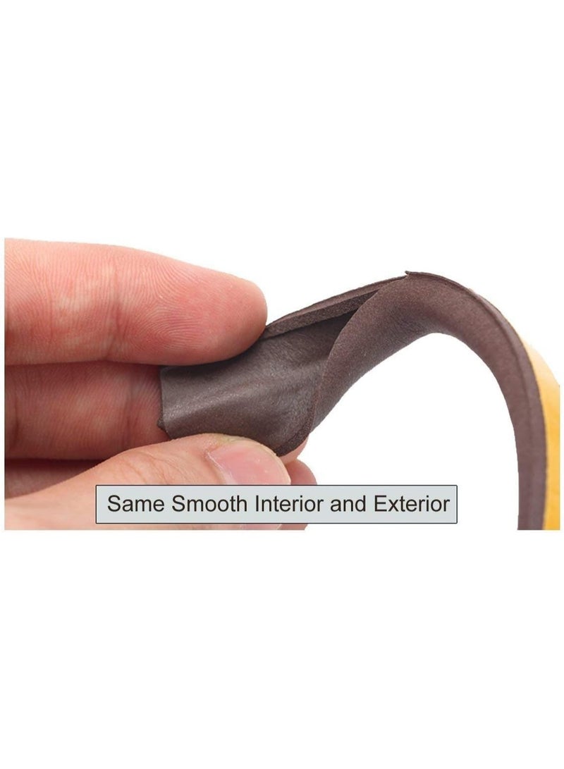 Foam Weather Seal Strip for Sliding Windows, Doors Frame Side, Pile Self Adhesive Window Seal Tape for Door Draft Stopper, SoundProof Winter Insulation, 10M, Coffee - Image 3