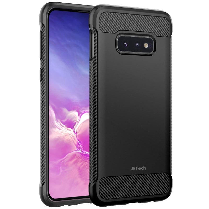 JETech Slim Fit Case for Samsung Galaxy S10e, Thin Phone Cover with Shock-Absorption and Carbon Fiber Design (Black) - Image 1