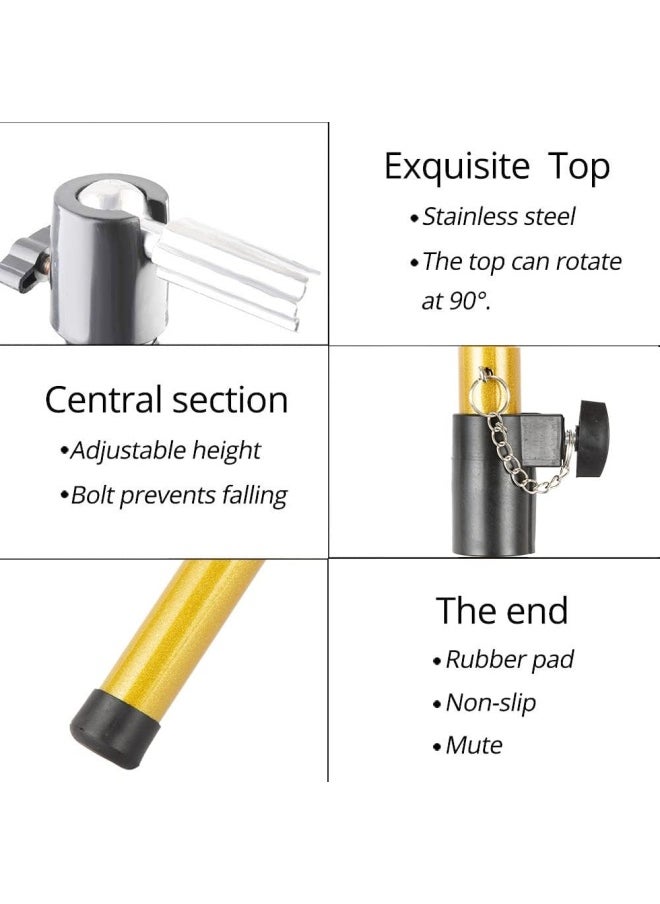 AliLeader Alileader Metal Adjustable Tripod Stand Holder For Hairdressing Training Head Heavy Duty Canvas Block Head Tripod Cosmetology Training Doll Head Stand Mannequin Manikin Head Tripod Wig Stand (Golden)  - Image 5