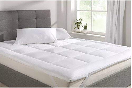 JVIN FAB Jvin Fab Double Layer Down Feather Mattress Topper King Size 72x78 Inch Comfortable Very Soft 5 Star Hotel Luxury Topper for Sweet Sleep White 72 x 78 Inches Made in India 