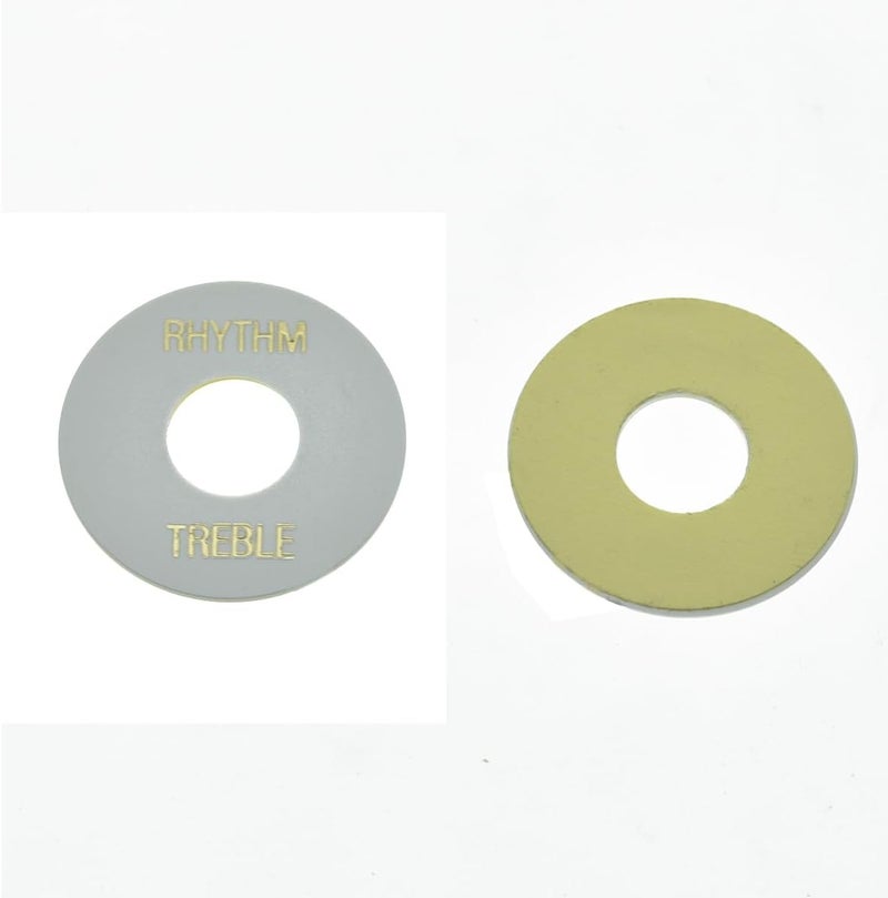 KAISH 2pcs White with Gold Letters LP Guitar Toggle Switch Washer Plate Rhythm Treble Ring for Les Paul - Image 2