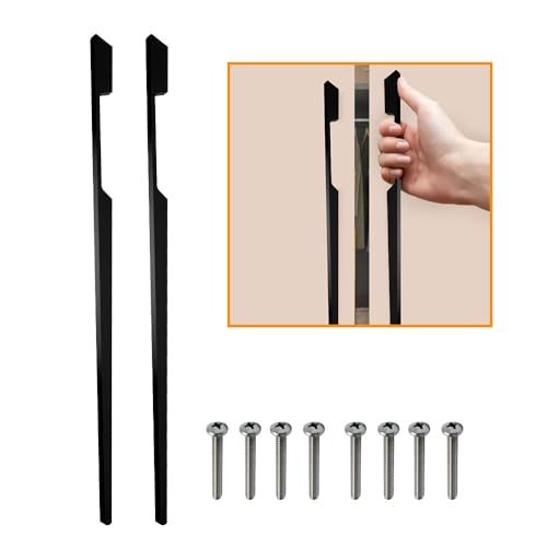 VOLO Aluminium Wardrobe Handle – Elegant Pull Handle for Wardrobe Doors, Cabinet Doors, and Drawers in Kitchen, Office, and Bedroom (Pack of 2 Pieces) (SAC-40 Black 24 Inc (600mm)) - Image 1