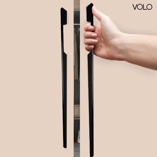 VOLO Aluminium Wardrobe Handle – Elegant Pull Handle for Wardrobe Doors, Cabinet Doors, and Drawers in Kitchen, Office, and Bedroom (Pack of 2 Pieces) (SAC-40 Black 24 Inc (600mm)) - Image 4
