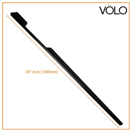 VOLO Aluminium Wardrobe Handle – Elegant Pull Handle for Wardrobe Doors, Cabinet Doors, and Drawers in Kitchen, Office, and Bedroom (Pack of 2 Pieces) (SAC-40 Black 24 Inc (600mm)) - Image 2