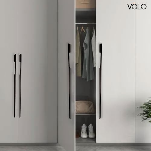 VOLO Aluminium Wardrobe Handle – Elegant Pull Handle for Wardrobe Doors, Cabinet Doors, and Drawers in Kitchen, Office, and Bedroom (Pack of 2 Pieces) (SAC-40 Black 24 Inc (600mm)) - Image 3