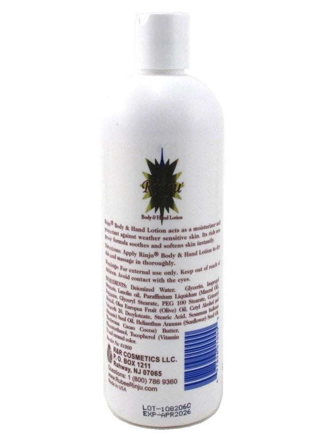 RINJU Body & Hand Lotion - Non-Greasy Lotion for Women & Men - 16 Oz Enriched with Vitamin E for Extremely Dry Skin - Skin Care Essentials - Image 4