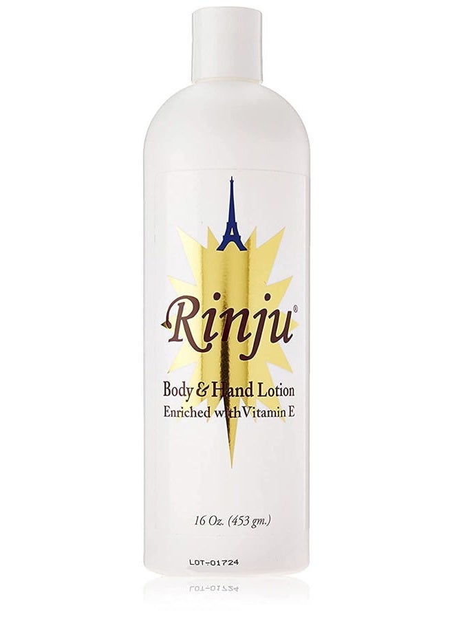 RINJU Body & Hand Lotion - Non-Greasy Lotion for Women & Men - 16 Oz Enriched with Vitamin E for Extremely Dry Skin - Skin Care Essentials - Image 1