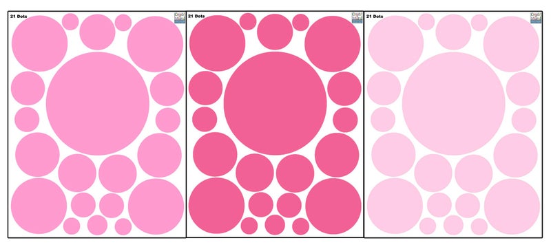 Create-A-Mural Pastel Polka Dot Wall Decals -Girls Room Decor Stickers Living Room Bedroom, Bathroom, Playroom, Baby Nursery Toddler to Teen DIY Decoration (Pink) - Image 3