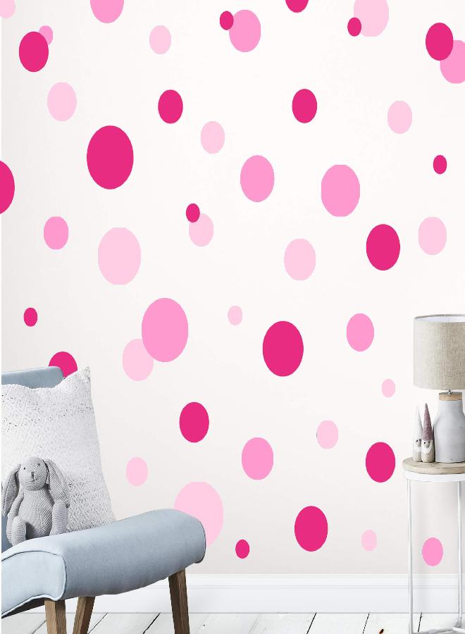 Create-A-Mural Pastel Polka Dot Wall Decals -Girls Room Decor Stickers Living Room Bedroom, Bathroom, Playroom, Baby Nursery Toddler to Teen DIY Decoration (Pink) - Image 3
