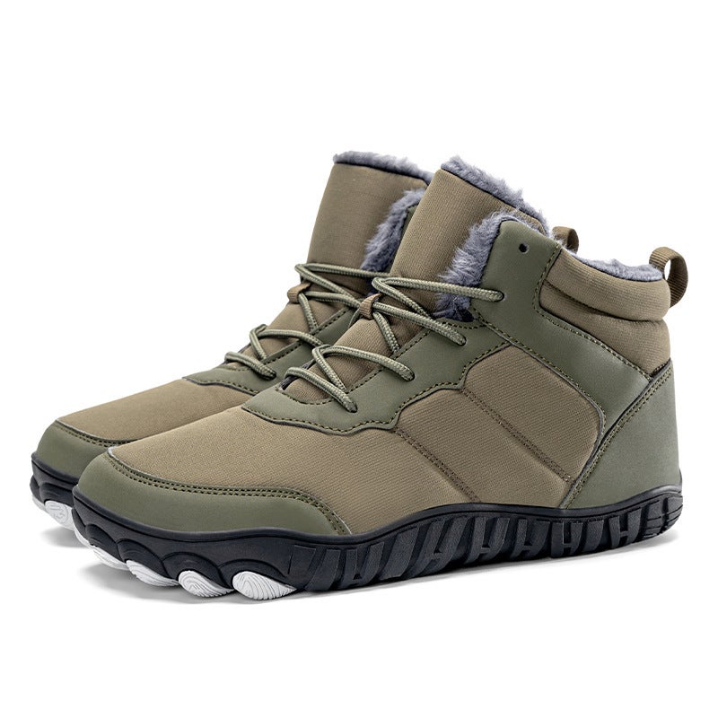 2024 New Five-Finger Outdoor Cotton Shoes High-Top Fleece-Lined Warm Waterproof Anti-Ski Boots Couple Hiking Shoes - Image 3