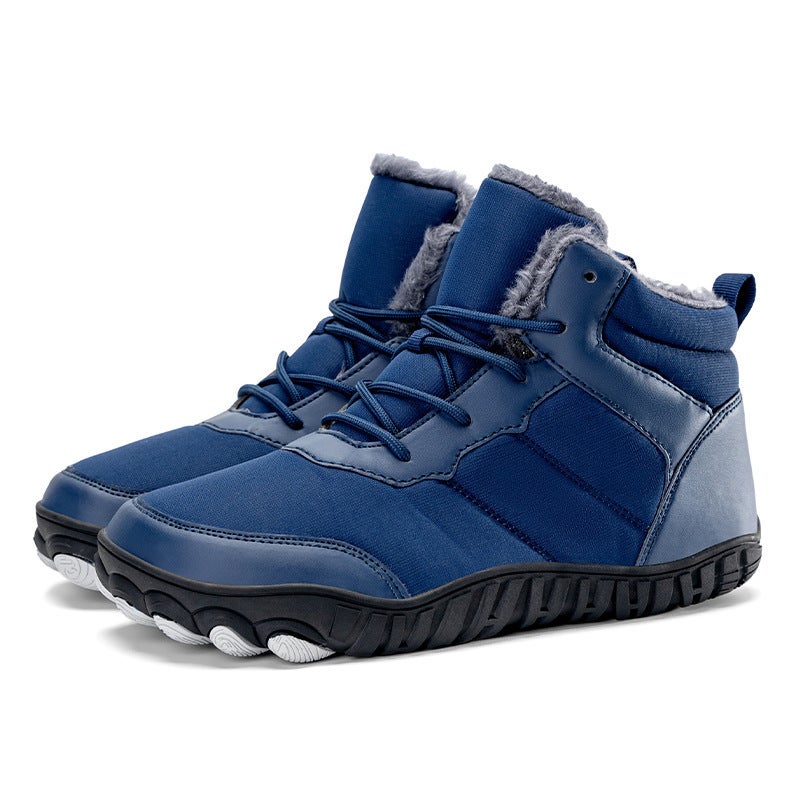 2024 New Five-Finger Outdoor Cotton Shoes High-Top Fleece-Lined Warm Waterproof Anti-Ski Boots Couple Hiking Shoes - Image 4