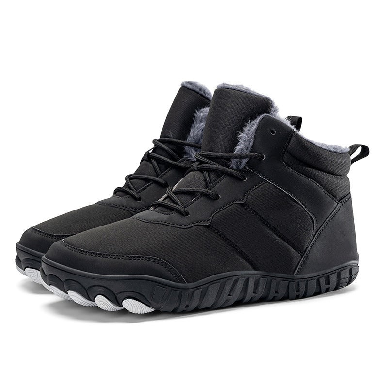 2024 New Five-Finger Outdoor Cotton Shoes High-Top Fleece-Lined Warm Waterproof Anti-Ski Boots Couple Hiking Shoes - Image 2