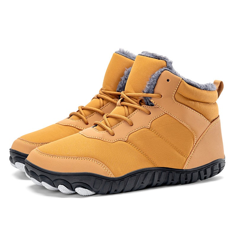 2024 New Five-Finger Outdoor Cotton Shoes High-Top Fleece-Lined Warm Waterproof Anti-Ski Boots Couple Hiking Shoes - Image 5