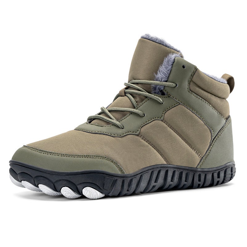 2024 New Five-Finger Outdoor Cotton Shoes High-Top Fleece-Lined Warm Waterproof Anti-Ski Boots Couple Hiking Shoes - Image 1