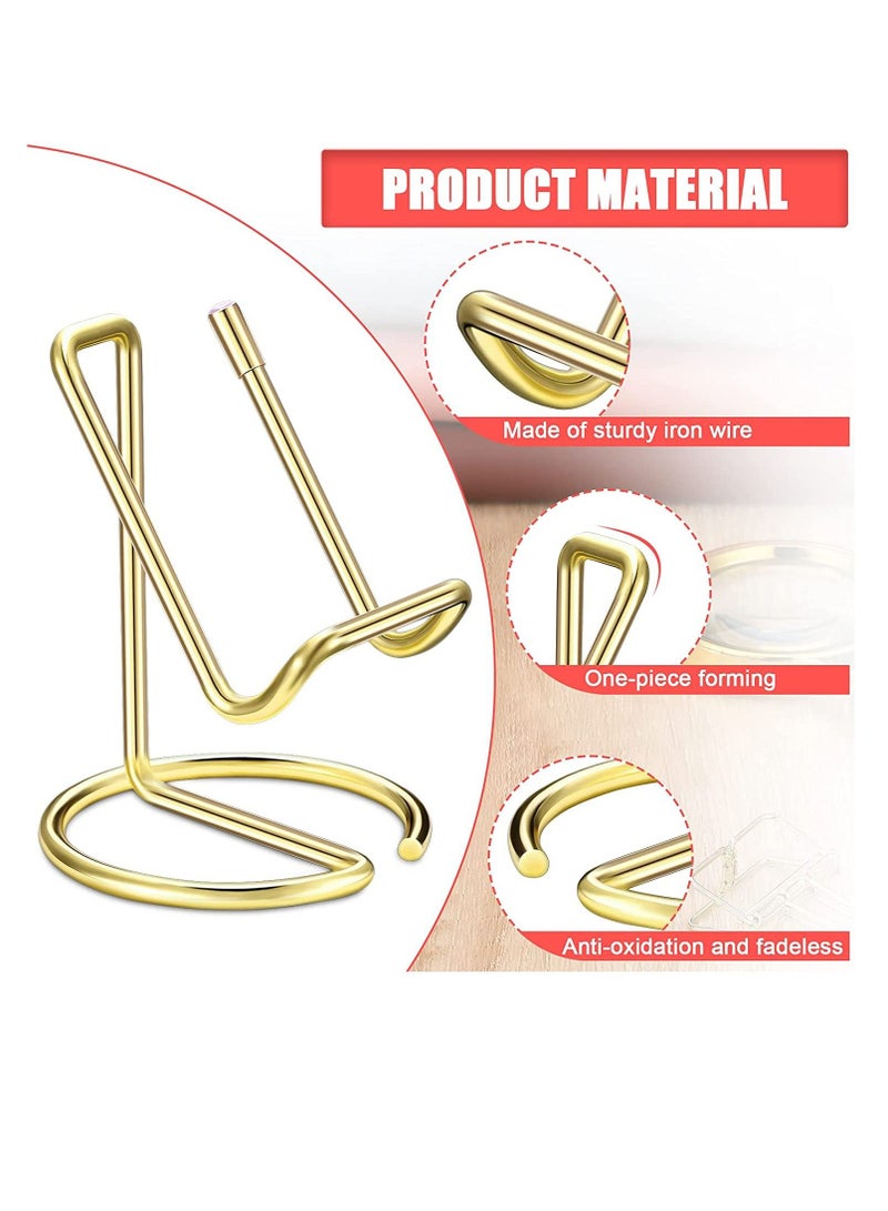 Excefore 2 Pieces Gold Metal Business Card Holder for Desk Cell Phone Stand Name Cards Display Holder Stand Office Desktop Business Name Card Organizer Used on Office Desktop for Women and Men - Image 4