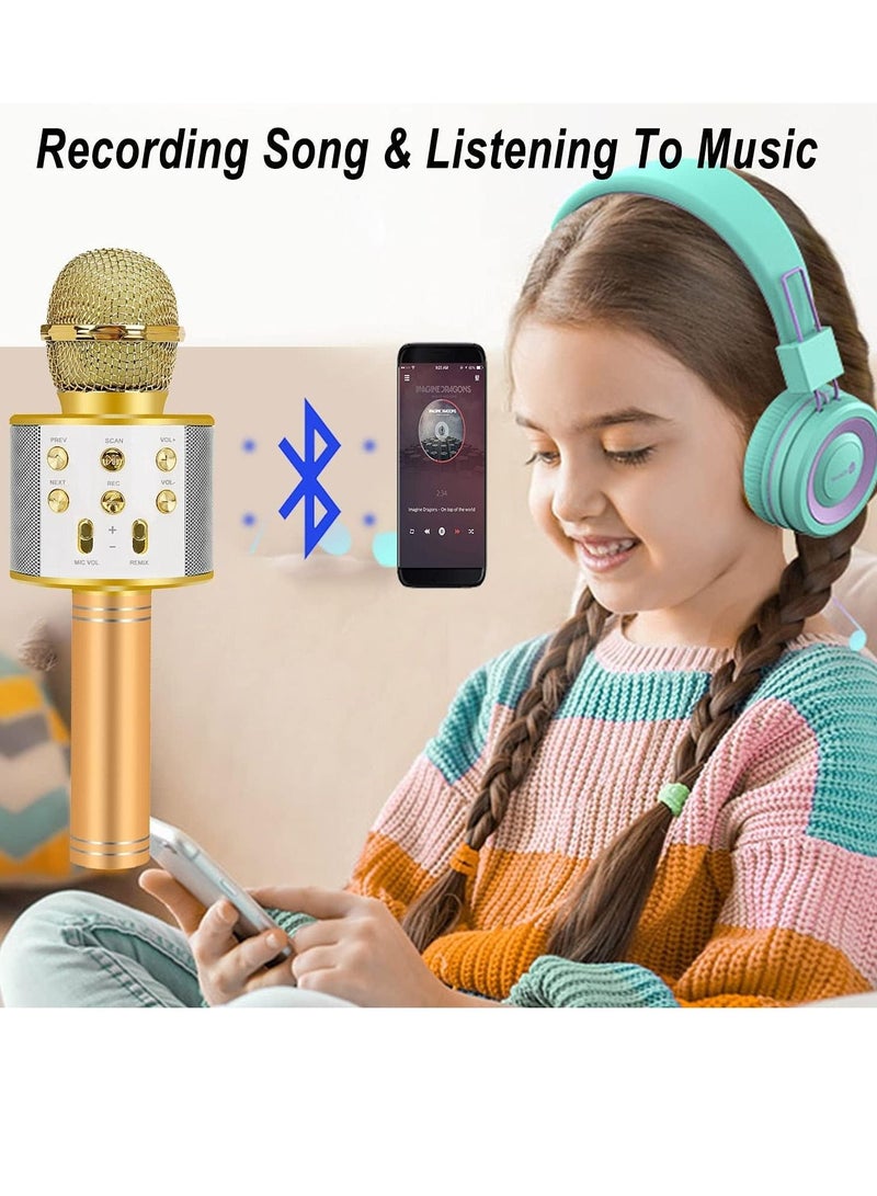Karaoke Microphone for Kids Adults,Portable Bluetooth Microphone for Singing,Professional Voice Changer Blue Microphone Wireless,Birthday Gifts for 3 4 5 6 7 8 + Year Old Boys Girls - Image 4
