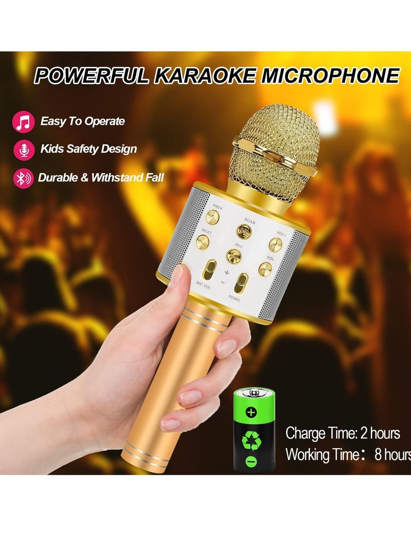 Karaoke Microphone for Kids Adults,Portable Bluetooth Microphone for Singing,Professional Voice Changer Blue Microphone Wireless,Birthday Gifts for 3 4 5 6 7 8 + Year Old Boys Girls - Image 3