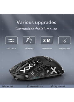 Aookay [1+1] Upgraded Lightweight Wireless Gaming Mouse, with 1 Set Anti Slip/Anti Sweat Mouse Sticker, 12000 DPI(Max), 3 Custom Connection Modes 2.4G+BT+Wired, Super Sensitive Infrared Sensor Gaming Mouse (Black)  - Image 4