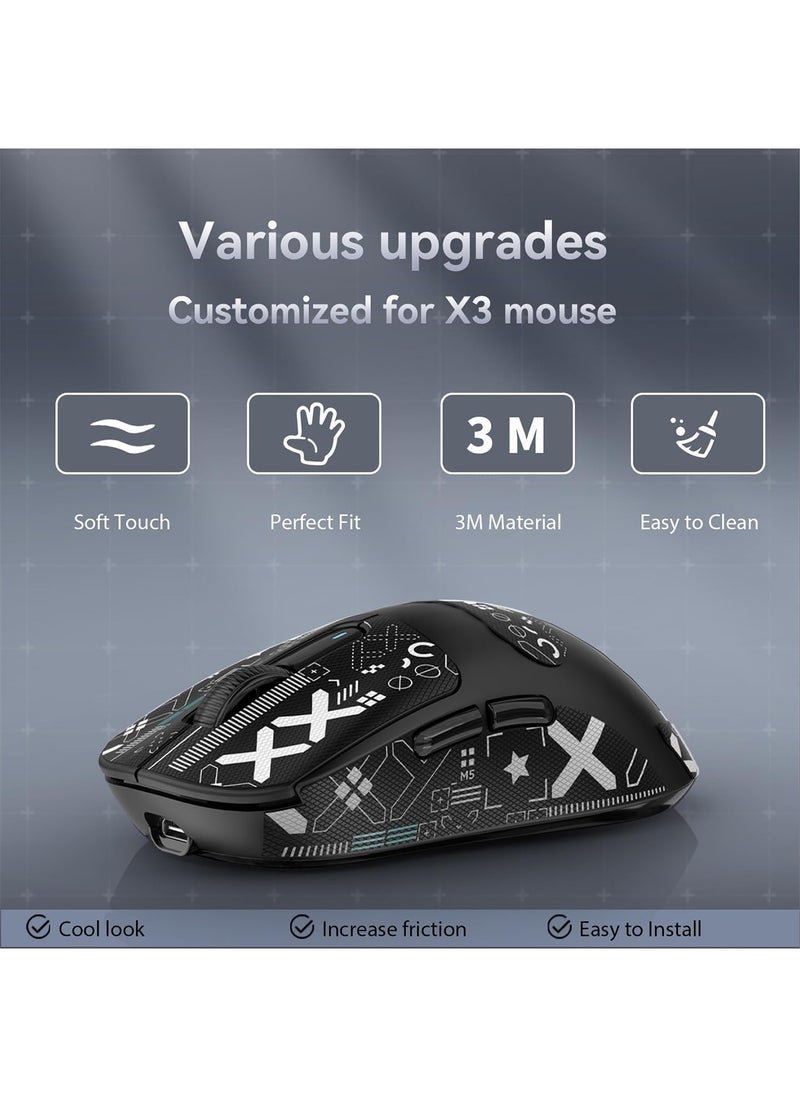Aookay - [1+1] Upgraded Lightweight Wireless Gaming Mouse, with 1 Set Anti Slip/Anti Sweat Mouse Sticker, 12000 DPI(Max), 3 Custom Connection Modes 2.4G+BT+Wired, Super Sensitive Infrared Sensor Gaming Mouse (Black) - Image 1