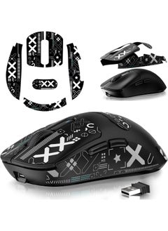 Aookay [1+1] Upgraded Lightweight Wireless Gaming Mouse, with 1 Set Anti Slip/Anti Sweat Mouse Sticker, 12000 DPI(Max), 3 Custom Connection Modes 2.4G+BT+Wired, Super Sensitive Infrared Sensor Gaming Mouse (Black)  - Image 1