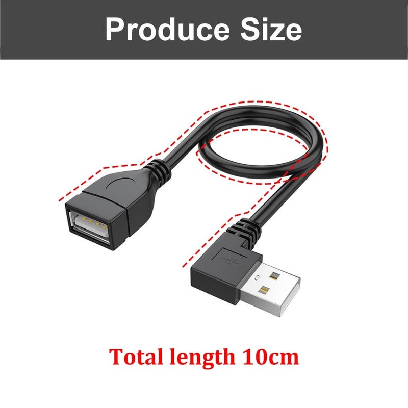 90 Degree USB 2.0 Extension Cable Male to Female Short Cable for Laptop Keyboard Printer and More 10CM - Image 4